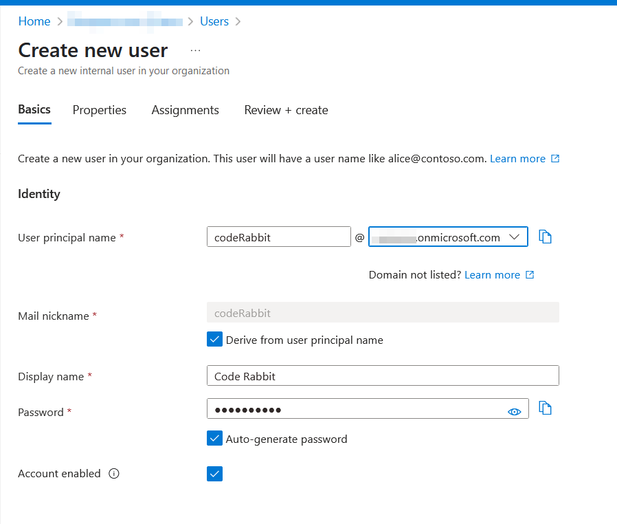 Create a new user