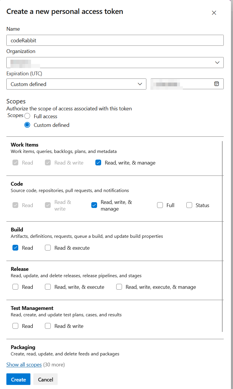 Create a new Personal Access Token